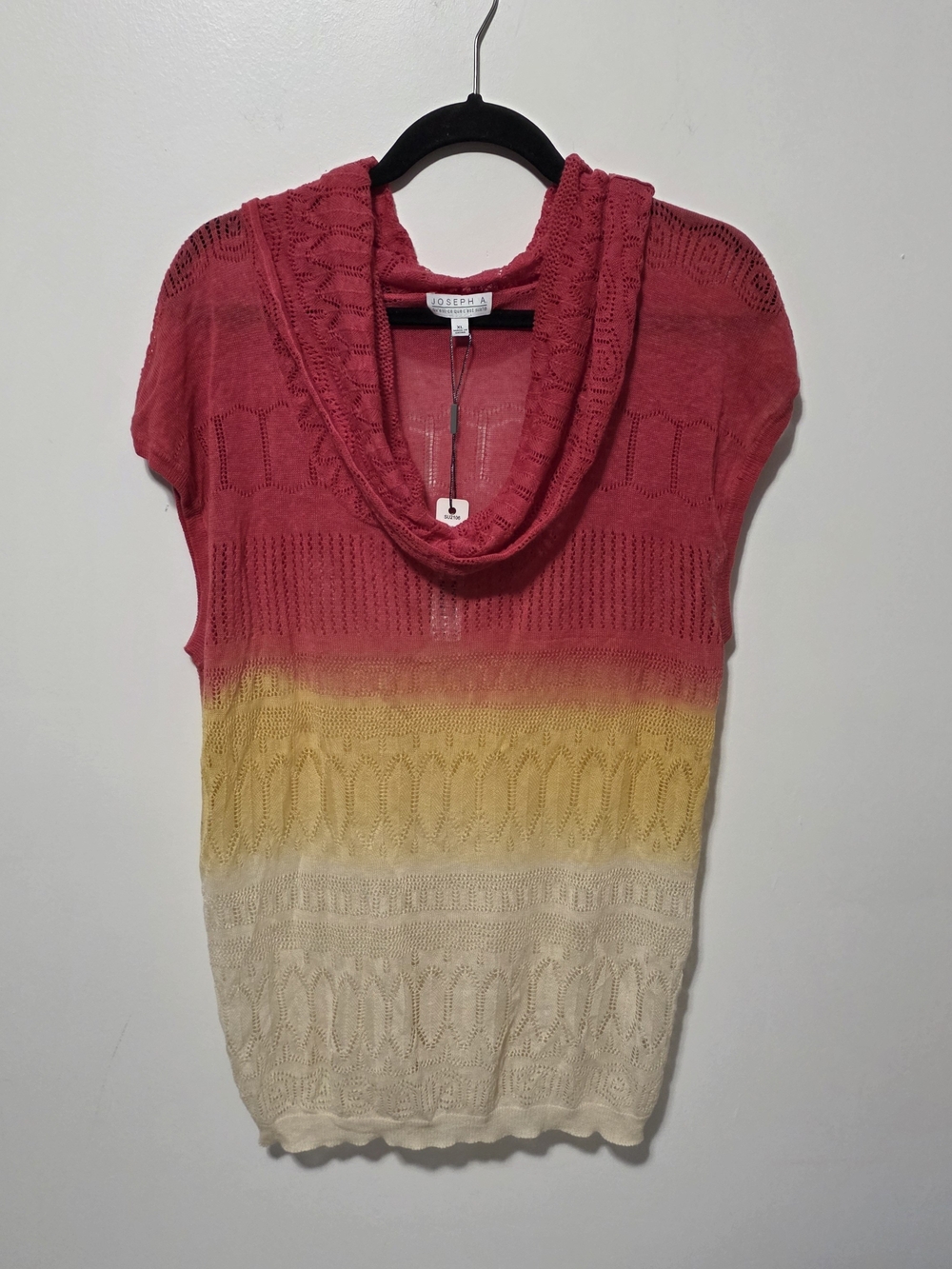 Joseph A Women's Ombre Cowl Neck Sweater - Pink, Yellow, Cream